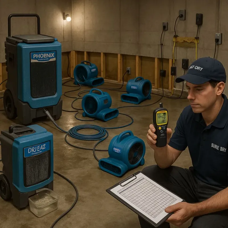 Structural Drying and Dehumidification process in Hohenwald, TN